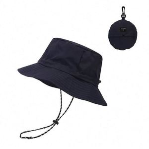 Windproof Waterproof Polyester Custom Children's Bucket <b>Hat</b> Outdoor Fishing Foldable Sun <b>Hat</b> Secure Chin Strap Hiking Camping - Product Image 2