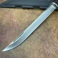 Cuchillo de Caza de Acero Inoxidable con Hoja de Punta Caída y Mango de Goma con Funda, Cuchillo de Supervivencia para Exteriores