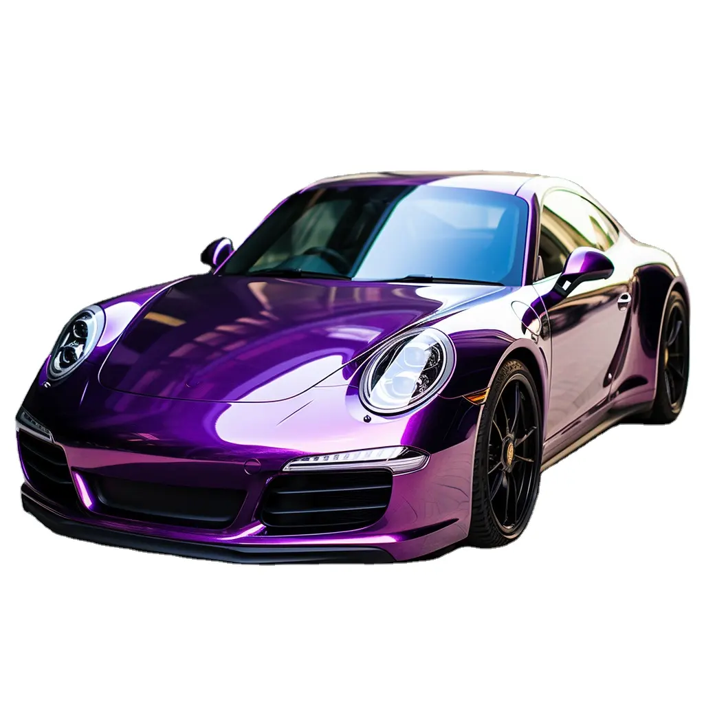 Car Film Purple Frozen Satin Chrome Vinyl Wrap air bubble Free high stretch Luxury Auto wrap Coating Foil Car Black Films