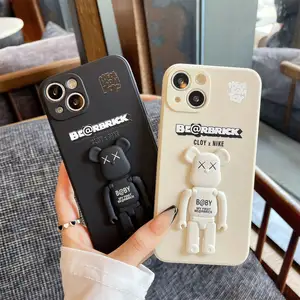 ग्राहक कार्टून भालू स्टैंड धारक डिजाइन Shockproof TPU मोबाइल फोन वापस कवर के लिए मैन केस POCO M4 प्रो Xiaomi12 RedmiNOTE9 10
