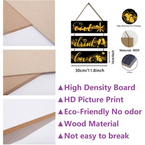 Decorazione da Parete in Legno YUCHONG, Articoli Decorativi per Soggiorno, <span class=keywords><strong>Cucina</strong></span>, Bagno, Stampe Artistiche con Citazioni Ispiratrici - Product Image 6