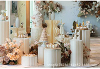 Accessoires de mariage, colonne pliante en papier, table à dessert, décoration, présentoir à fleurs, supports à cylindre pour centres de table de fête
