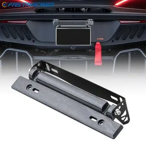 Verstelbare Auto Nummerplaat Frame Houder Carbon Fiber Racing Nummer Plaat Auto Mount Bracket