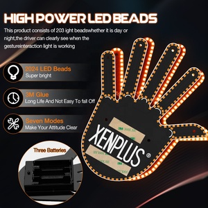 XENPLUS Original Seven 7 Modes <span class=keywords><strong>Flik</strong></span> Me Middle Finger Car Light on Car Window Car Decoration Accessories Auto Lighting System - Product Image 2