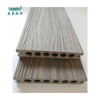 Cubierta hueca de pvc antideslizante para exteriores, 135x24mm, a prueba de fuego, suelo de ASA-PVC de alta calidad para exteriores con grano de madera THM109