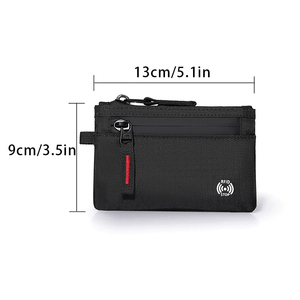 <span class=keywords><strong>Portacarte</strong></span> di Credito Sottile con Cerniera, Mini Portafoglio RFID, Piccola Borsa Portamonete, Astuccio con Zip, Portafogli Corti Neri, Porta Carte Bancarie per Uomo - Product Image 5