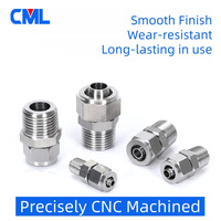 Adaptateur rapide pneumatique mâle BSPP 1/8" 1/4" 3/8" pour tube PU 6/8/10/12mm DE, en acier inoxydable 316 usiné CNC