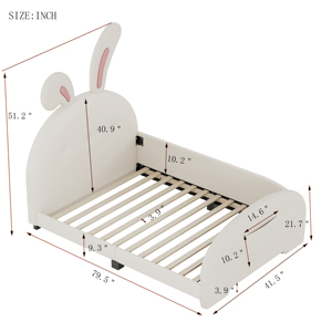 <span class=keywords><strong>Lit</strong></span> moderne à plateforme en forme <span class=keywords><strong>de</strong></span> lapin blanc <span class=keywords><strong>de</strong></span> taille jumelle <span class=keywords><strong>avec</strong></span> <span class=keywords><strong>tête</strong></span> <span class=keywords><strong>de</strong></span> <span class=keywords><strong>lit</strong></span> <span class=keywords><strong>et</strong></span> <span class=keywords><strong>pied</strong></span> <span class=keywords><strong>de</strong></span> <span class=keywords><strong>lit</strong></span> <span class=keywords><strong>de</strong></span> princesse rembourré <span class=keywords><strong>avec</strong></span> fonction <span class=keywords><strong>de</strong></span> rangement - Product Image 6