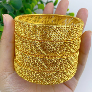 Bộ trang sức vòng tay thời trang Dubai mạ vàng 24K bán buôn, thiết kế phổ biến phong cách Ấn Độ dành cho cô dâu đám cưới Ethiopia, dành cho nữ - Product Image 3
