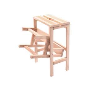 Pouf Pieghevole Portatile con 3 Gradini in Legno per Seduta in Ingresso, Camera da Letto, Ospedale, Soggiorno, Bagno con Funzione di Contenitore - Product Image 3