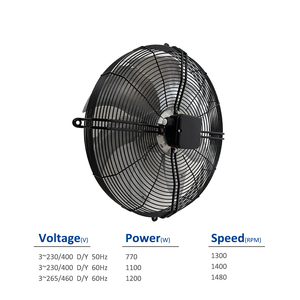 พัดลมระบายความร้อน ZIEHL-ABEGG FN050-4DK.4I.V7P1 153540 อลูมิเนียมไฟฟ้า 230/400V 50Hz 0.77kW 2.95/1.70A 1300RPM สำหรับระบบทำความเย็น AHU แบบแกน OEM - Product Image 2