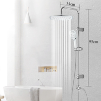 Kit de colonne de douche réglable en acier inoxydable pour salle de bain avec pommeaux de douche