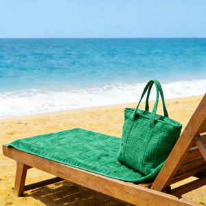 Serviette de luxe en coton 100% gaufré et sac fourre-tout assorti - Super absorbant, design personnalisable pour la <span class=keywords><strong>piscine</strong></span>/la plage/les voyages - Product Image 6