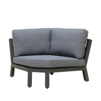 Ensemble de canapés d'angle d'extérieur OSMEN Dubbo 5 pièces, structure en aluminium, coussins, mobilier de jardin gris anthracite pour villa et complexe hôtelier