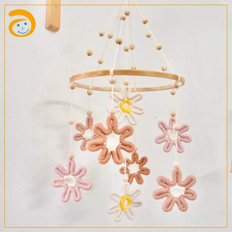 Handgemaakte Rotan Hangende Wieg Baby Mobiele Telefoons Baby Slapen Comfortabel Hang Mobiel Speelgoed Kinderkamer Kinderkamer Decoratie