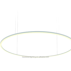 Luminaire linéaire circulaire LED 3 pieds, installation <span class=keywords><strong>de</strong></span> projet, lampe suspendue circulaire, lustre, anneau lumineux rond - Product Image 6