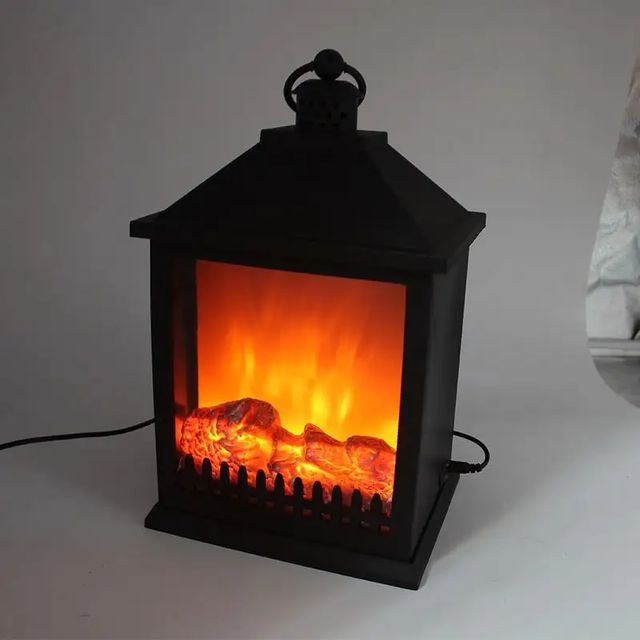 JINYUAN American LED Plastic Electronic Flame Lamp Lantern Night Light Hanging Ornaments for Home Decor Tabletop Fireplace
