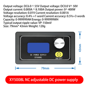 XY5008L ตัวแปลงไฟแบบสเต็ปดาวน์กำลังสูง 50V 8A 400W โมดูลปรับกำลังไฟ CNC สำหรับการบำรุงรักษาอุปกรณ์อิเล็กทรอนิกส์ - Product Image 2