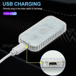 LED Touch Light Mini <b>Wireless</b> Car Interior Lighting Auto Roof Ceiling Reading <b>Lamp</b> for Door Foot Trunk Storage Box USB Charging - Product Image 5