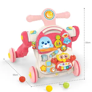 Huanger Infant Push Walker Toy Baby Walkers Push/Drag Toys Walkers For Baby Kid With Wheels And Seat Andador De Actividades