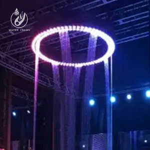 Personalizado 3D <span class=keywords><strong>cascada</strong></span> luces LED moderno diseño de parque al aire libre gráfico Digital cortina de agua escritura cortinas de lluvia fuente - Product Image 2