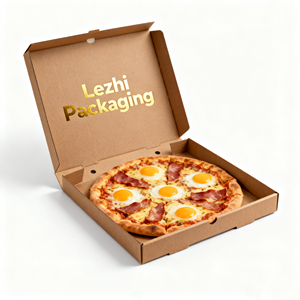Scatola per Pizza Riciclabile Prodotta in Cina, Scatola per Pizza in Cartone Ondulato con Logo Stampato - Product Image 3