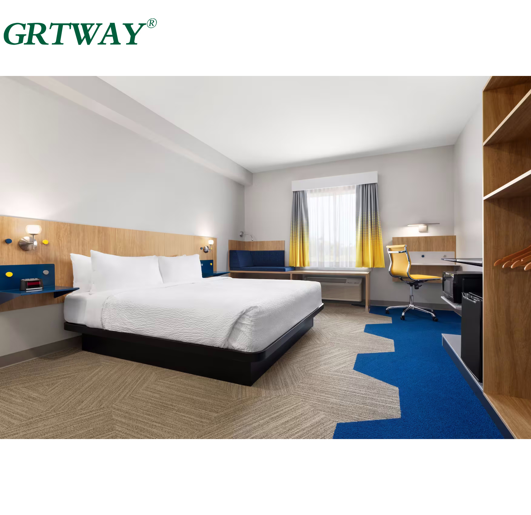 Поставщики мебели для отелей GRT6512, на продажу, Microtel Inn от Wyndham, гостиничные кровати, мебель для комнат, гостиничная мебель