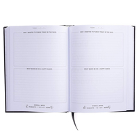 Journal de bien-être personnalisé en cuir/lin A5, avec estampage doré de luxe, planificateur de pleine conscience, couverture rigide, avec coffret cadeau pour la santé mentale