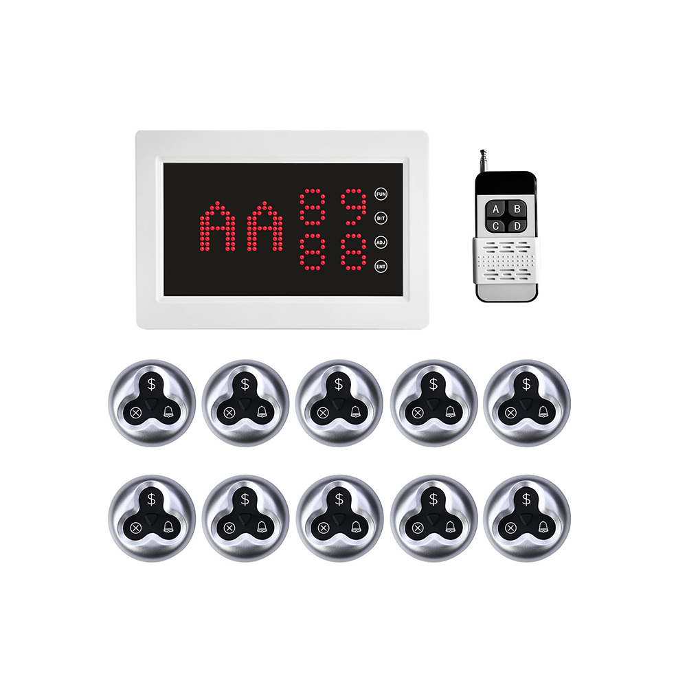 BYHUBYENG 433MHz Full Waterproof <strong>Wireless</strong> Waiter Call <strong>System</strong> for <strong>Restaurants</strong> Cafes Hospitals Clinics-<strong>Table</strong> Number <strong>Bell</strong> Buzzer
