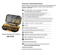 VMAN TOOLS 180 1 Jeu de tournevis électriques magnétiques de précision Outil de réparation de batterie au lithium rechargeable avec emballage rigide