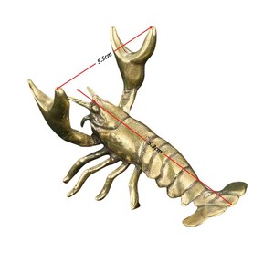 Ornements créatifs en laiton pur, en forme de crevettes en cuir, petits ornements simulés en forme de crevettes, figurines de table pour thé, homard, crevettes décoratives - Product Image 4