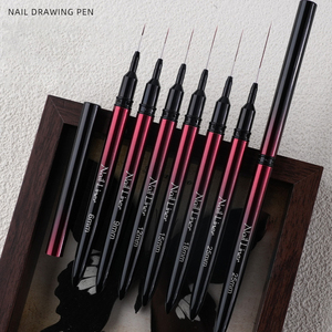 New Design Custom Gel Polish <strong>Brush</strong> <strong>Nails</strong> Gradient Metal Handle 3D Liner <strong>Nail</strong> Line Art <strong>Brush</strong> <strong>Set</strong> 6/9/12/15/18/25mm - Product Image 3