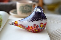 Figurine d'oiseau en verre soufflé à la main, écologique, multicolore, mascotte, presse-papiers pour étagère, bureau et table basse, cadeau de fêtes