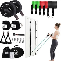 Slim Panda Türanker-Gurt, Mehrpunkt-Widerstandsband mit 5 Edelstahl-D-Ringen, Hochbelastbares Nylon-Polyester-Heimfitness-Zubehör für