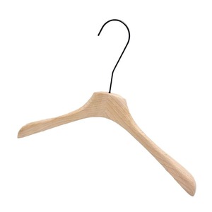 Logo wholesale clothing store special original color oak women's solid wood <b>clothes</b> hanger, wooden non-slip suit hanger trouser - Product Image 5