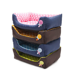 Pet Bed Rectangle <b>Dog</b> <b>Sofa</b> Bed With Lollipop Design Polyester Fiber Fill Four Seasons Use Hand Wash - Product Image 1