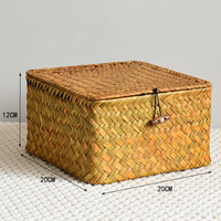 Paniers de rangement écologiques en jonc de mer naturel tressé avec housse anti-poussière pour ustensiles de cuisine et organisateur de collations