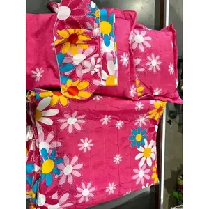 Cubrecama Doble con 2 Almohadas y Juego de Cortinas, Tamaño Matrimonial, Diseño a Rayas, Microfibra, Estilo Clásico, para Uso Doméstico - Product Image 4