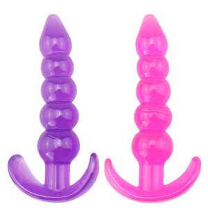 Plug Anali in Gelatina Flessibile, Prodotti Erotici per Coppie, Giocattoli Anali con 5 Sfere - Product Image 1