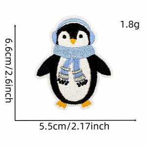 Nuevo parche termoadhesivo bordado de verano, lindo, azul, de Papá Noel, hombre de jengibre, pingüino, campana de nieve para decoración - Product Image 4