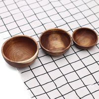 Mini-bol en bois d'acacia écologique personnalisable pour sauces et condiments, idéal pour les fêtes