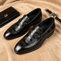 Mocassins Premium à motif quadrillé et fermoir équestre pour homme, chaussures de ville formelles, chaussures de gentleman, à enfiler, pour affaires et décontracté