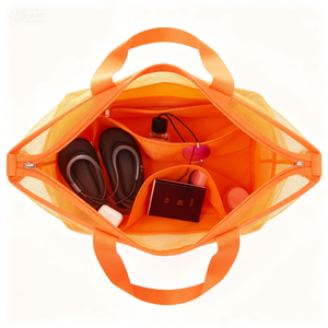 Bolsas de playa plegables de malla para mujer, bolsas de verano con cremallera superior, impermeables y a prueba de polvo, bolso de hombro de red para vacaciones en la playa - Product Image 1