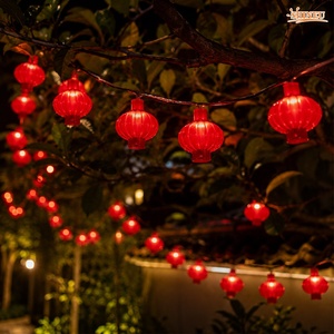 Guirlande lumineuse LED Shineu pour le Nouvel An chinois, lanterne rouge, IP65, longueur personnalisable, décoration de rideau pour le Festival du Printemps - Product Image 2