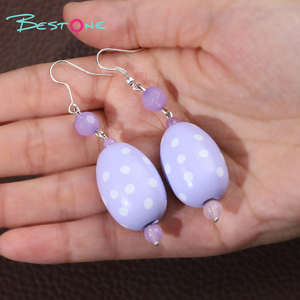 Nouveau bijoux personnalisés cadeau de Pâques fille coloré oeuf en bois boucles d'oreilles pour fille prêt à expédier - Product Image 3