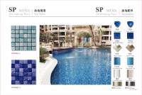 Carrelage de piscine en mosaïque cristal de couleur bleue, haute qualité, 300x300mm, à mosaïque fine, bon prix