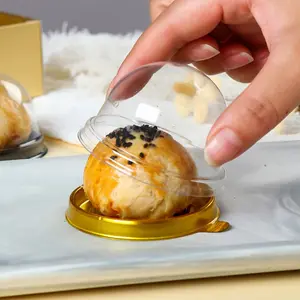 定制黄金井设计PP月饼泡罩包装袋热成型包装黄金圆形塑料托盘