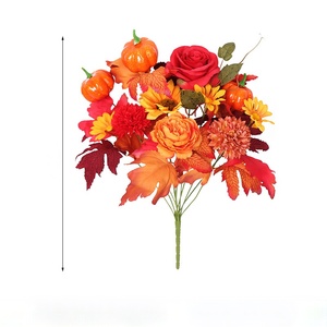 Venta al por mayor de flores de seda artificial y bayas decoraciones navideñas de Halloween para pared de jardín - Product Image 5