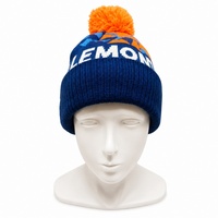 Casquette de baseball d'hiver personnalisée unisexe pour adultes, tricotée à l'ordinateur en acrylique, à rayures, avec applique géométrique, pour les loisirs et les voyages en extérieur