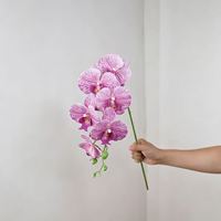 Anggrek Phalaenopsis Buatan Tangan Realistis Tangkai Tunggal Bunga Artifisial untuk Dekorasi Rumah Pernikahan Hari Valentine